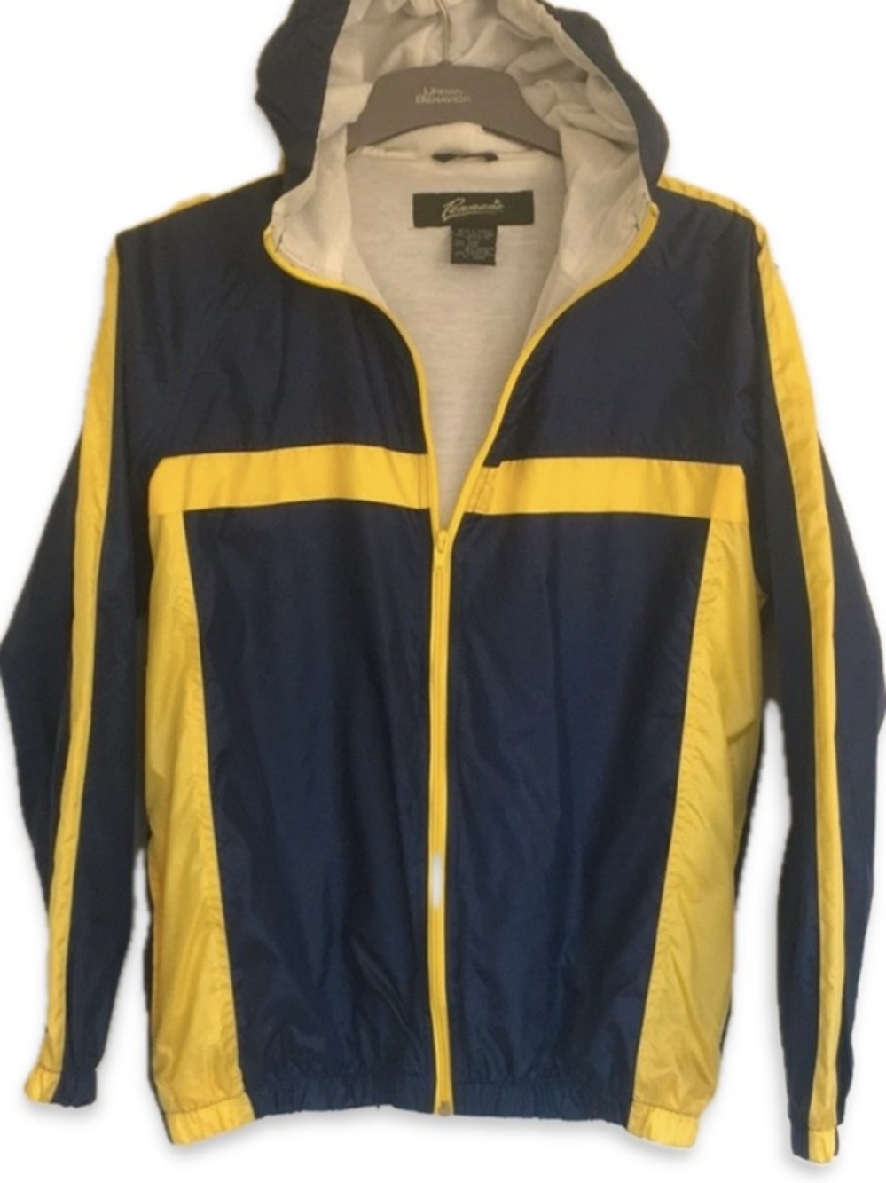 Penmans Boys Navy Yellow Thermal Rain Jacket Windbreaker L